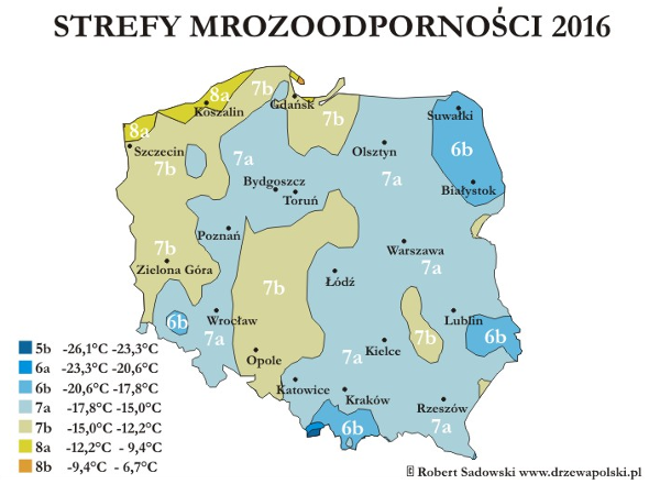 USDA - strefy Polska